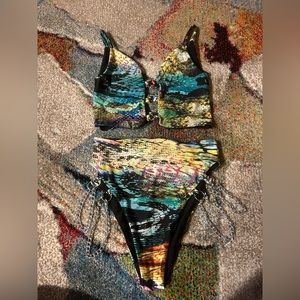 Dolls kill snakeskin print set, worn once, like new condition